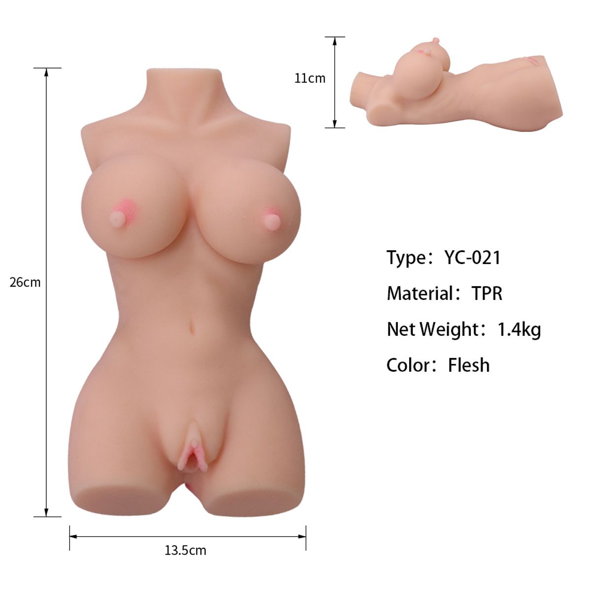 Masturbatore torso donna Tiny Body con vagina, ano e seno - immagine 9