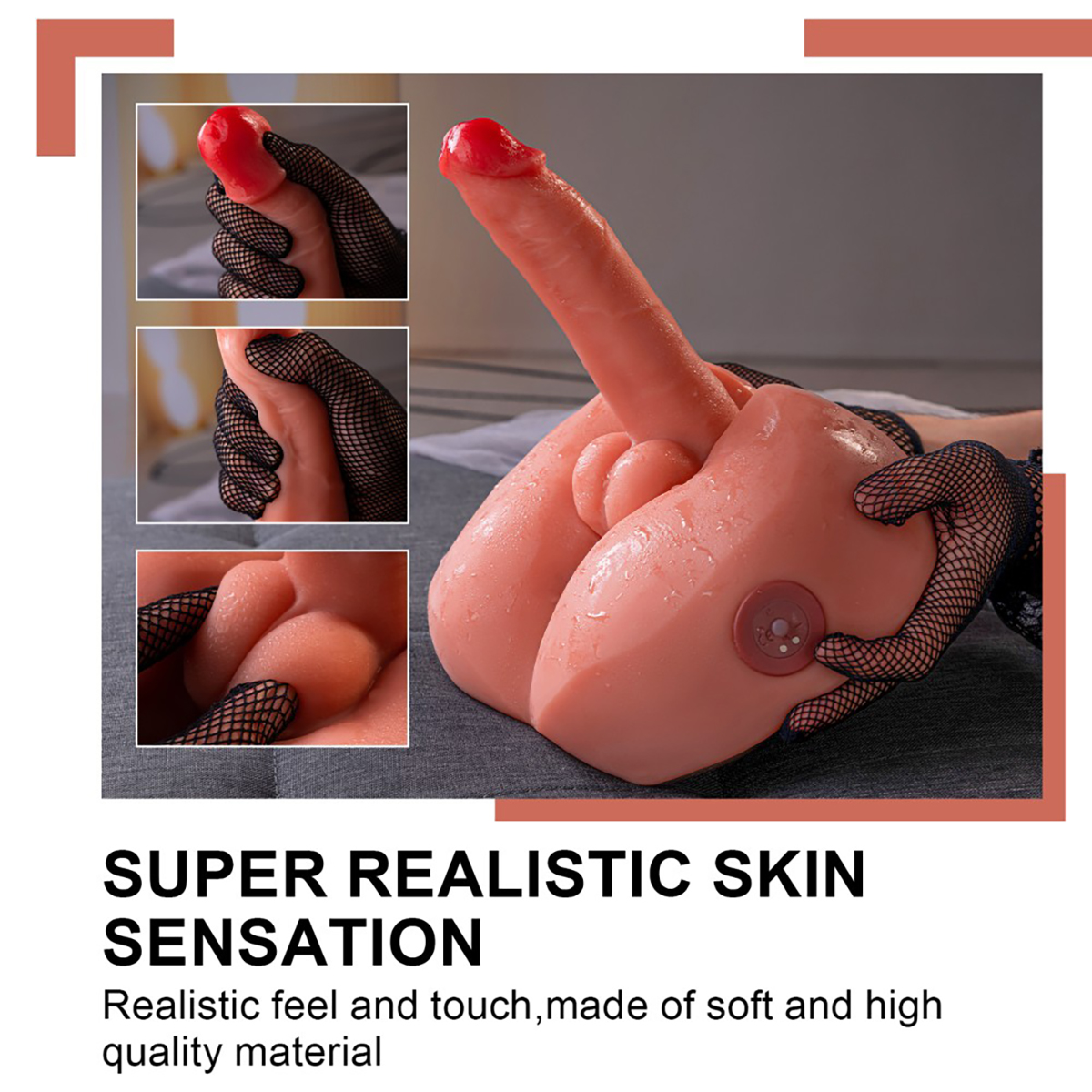 Mezzo busto realistico uomo in morbido Superskin